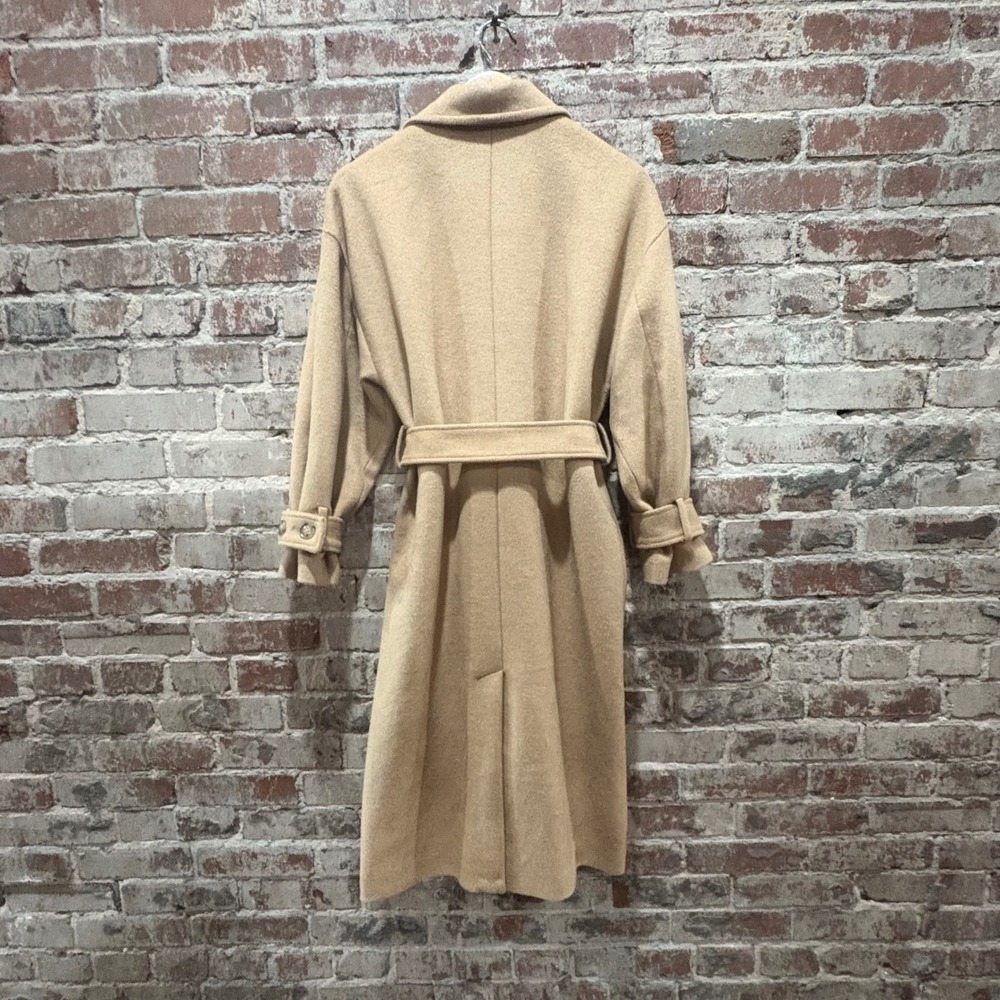 LOFT The Modern Tie‎ Waist Wool Blend Trench Coat Size Small Petite - Picture 6 of 6